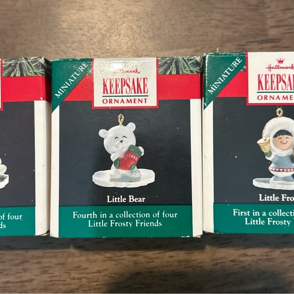 1990 Hallmark Miniature Little Frosty Friends Set of 4 l Husky Bear Seal Frosty - Picture 3 of 16